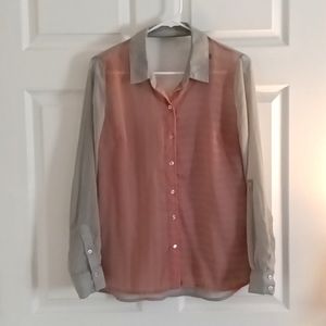 Jessica Simpson Blouse Size M Gray & Coral